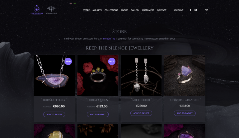 Lucid Canvas Web Design Keep The Silence Jewellery